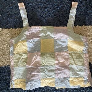 Britches Great Outdoors Size Medium Pastel Cropped Button Tank Top.